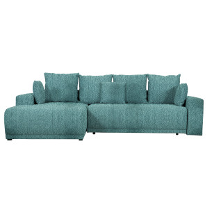 Coltar Cu Insula Dreapta Green, 5 Locuri, Lada Depozitare, Albastru, Palacio 77, 280 Cm