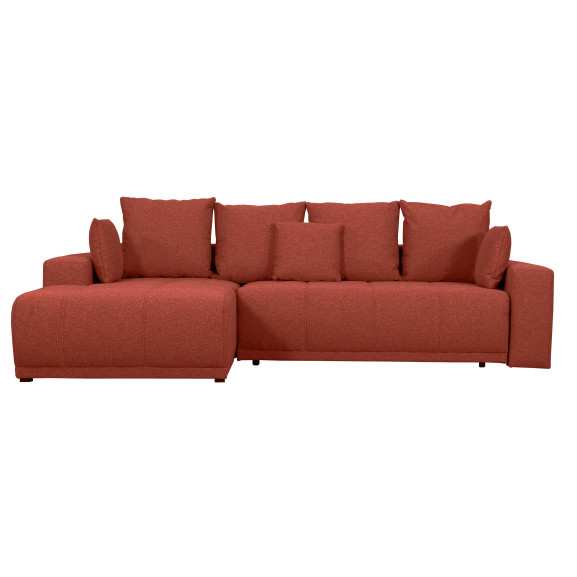 Coltar Cu Insula Dreapta Green, 5 Locuri, Lada Depozitare, Rosu, Lavinia Rust, 280 Cm