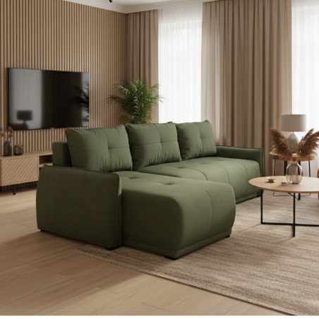 Coltar Extensibil Stanga Joy, Lada Depozitare, Verde, 254 Cm-01