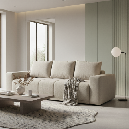 Canapea Extensibila Otis, 3 Locuri, Lada Depozitare, Bej, 240 Cm-01