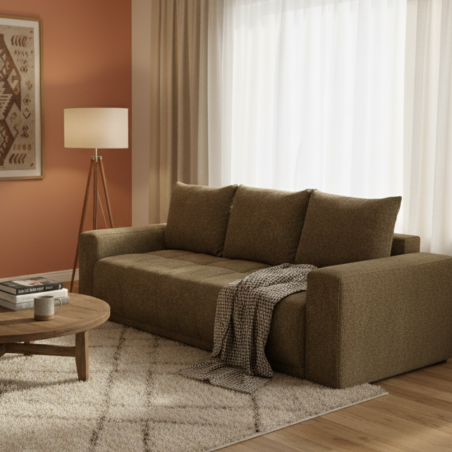 Canapea Extensibila Otis, 3 locuri, Lada Depozitare, Maro, 240 Cm-01