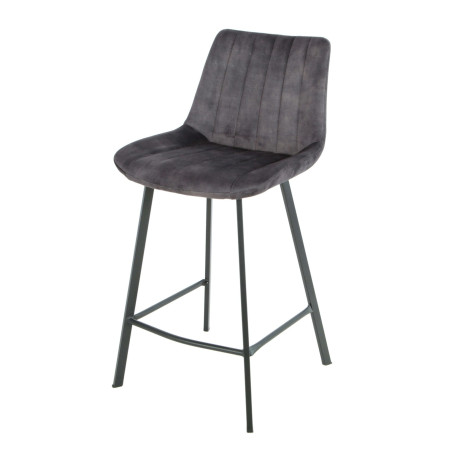 Scaun Bar Jasper, Picior Metalic, Gri Inchis, 49 Cm-01