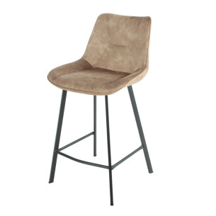 Scaun Bar Alegra, Picior Metalic, Taupe, 49 Cm