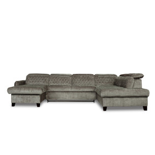 Coltar U Extensibil Tiago, Dreapta, 6 Locuri, Tetiere Reglabile, Maro Cremona 330 Cm