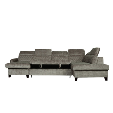 Coltar U Extensibil Tiago, Dreapta, 6 Locuri, Tetiere Reglabile, Maro Cremona 330 Cm-01