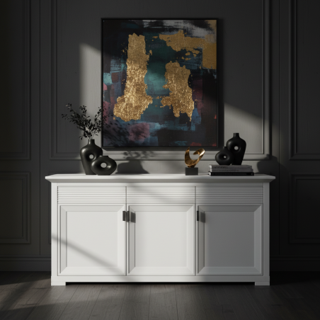 Bufet 3 Usi Si 3 Sertare Verona Bianco Alb, 180.4 Cm-01