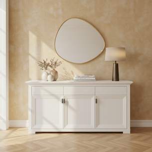 Bufet 3 Usi Si 3 Sertare Verona Bianco Alb, 180.4 Cm