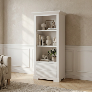 Biblioteca Mica Cu 2 Sertare Verona Bianco Alb, 65.4 Cm