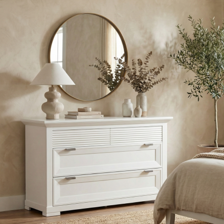 Comoda Cu 4 Sertare Verona Bianco Alb , 125.8 Cm-01