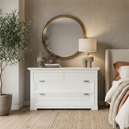 Comoda Cu 4 Sertare Verona Bianco Alb , 125.8 Cm-01