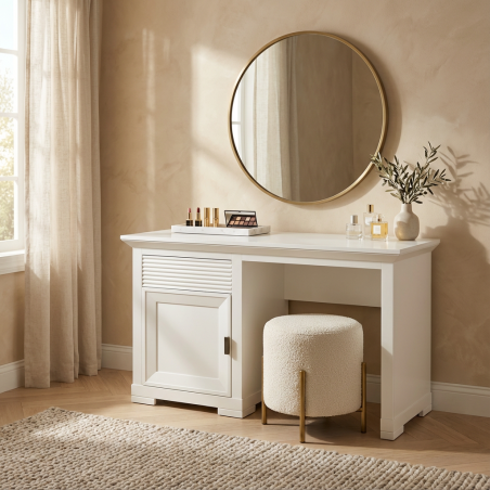 Masa Toaleta Cu 1 Usa Si 1 Sertar Verona Bianco Alb, 130 Cm-01