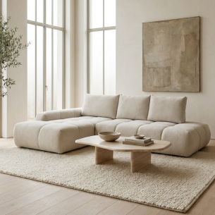 Coltar Extensibil Stanga Luna, Lada Depozitare, 5 Locuri, Onyx Pearl, 264 Cm