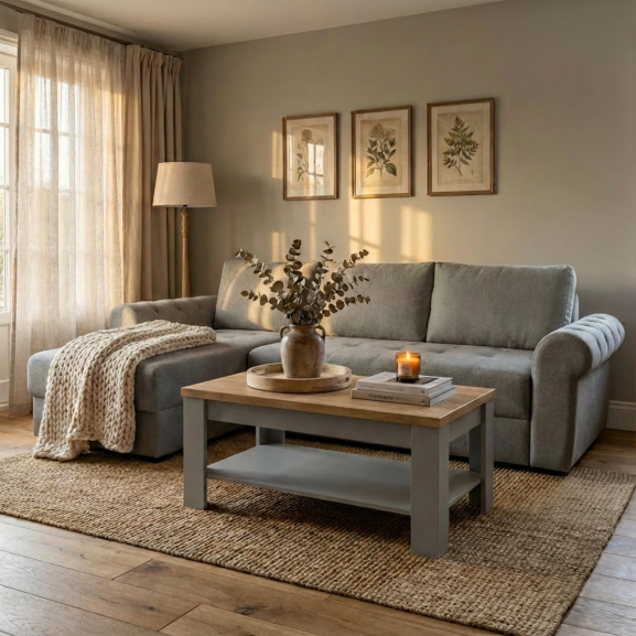 Coltar Extensibil Stanga Trendy, 5 Locuri, Lada Depozitare, Bej, 275 Cm