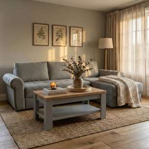 Coltar Extensibil Dreapta Trendy, 5 Locuri, Lada Depozitare, Bej, 275 Cm