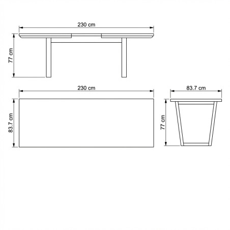 Masa Reno, Extensibila, Smoked Oak, Furnir Din Lemn Masiv, 180/230 x 90 x 77 Cm-01