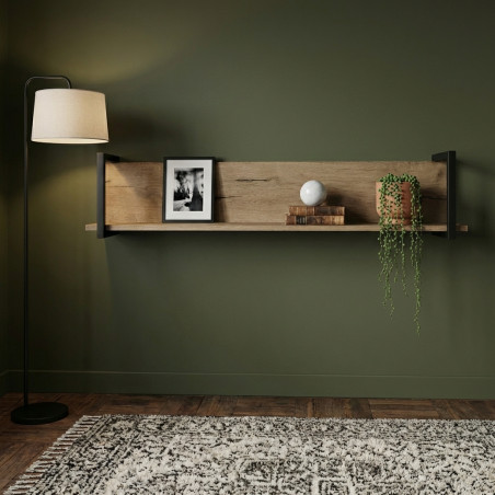 Polita Reno Smoked Oak, Furnir Din Lemn Masiv, 130 Cm-01