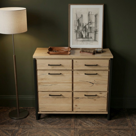 Pantofar Cu 4 Usi Si 2 Sertare Reno, Furnir Din Lemn Masiv, Smoked Oak,108 Cm-01