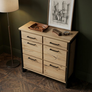 Pantofar Cu 4 Usi Si 2 Sertare Reno, Furnir Din Lemn Masiv, Smoked Oak,108 Cm