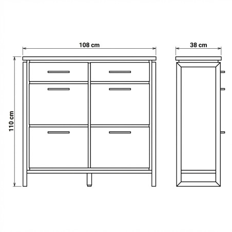 Pantofar Cu 4 Usi Si 2 Sertare Reno, Furnir Din Lemn Masiv, Smoked Oak,108 Cm-01