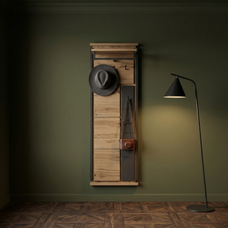 Cuier Reno Smoked Oak, Furnir Din Lemn Masiv 55 Cm-01