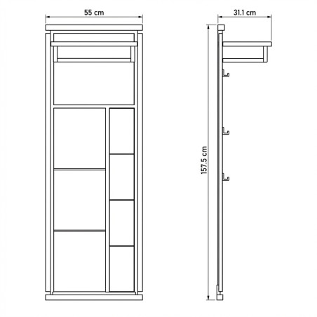 Cuier Reno Smoked Oak, Furnir Din Lemn Masiv 55 Cm-01