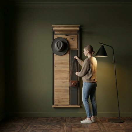 Cuier Reno Smoked Oak, Furnir Din Lemn Masiv 55 Cm-01