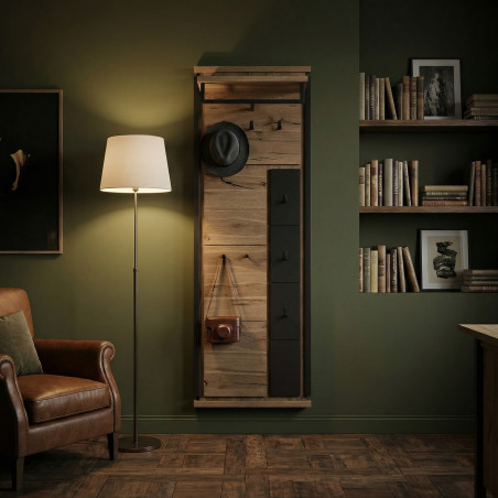 Cuier Reno Smoked Oak, Furnir Din Lemn Masiv 55 Cm-01