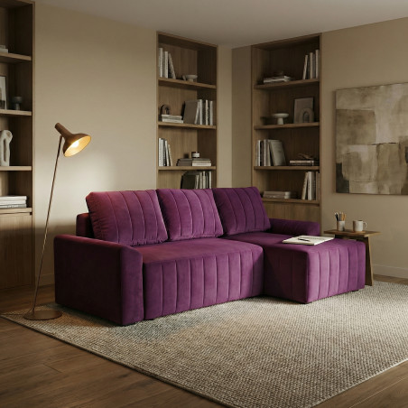 Coltar Extensibil Dreapta Mark, 4 Locuri, Lada Depozitare, Visiniu, 240 Cm-01