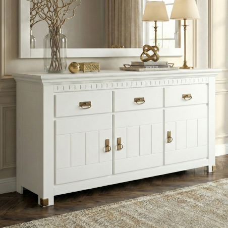 Bufet Saint Tropez, 3 Usi si 3 Sertare, Vopsit Alb, 173.8 Cm-01