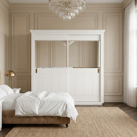 Dulap Dormitor cu 2 usi culisante Saint Tropez, Alb, 212.2 Cm-01