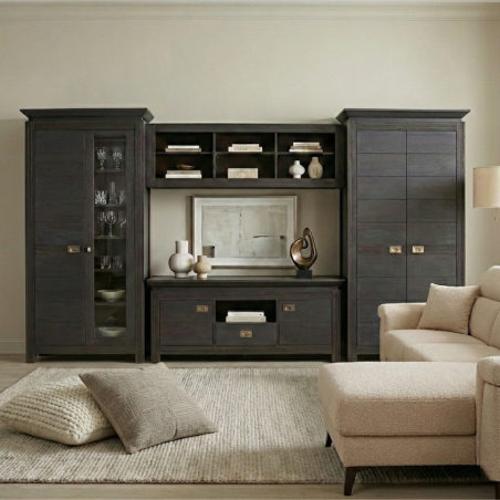 Set Mobila Living Saigon Cantori, Cu Dulap Si Vitrina, 350 Cm-01