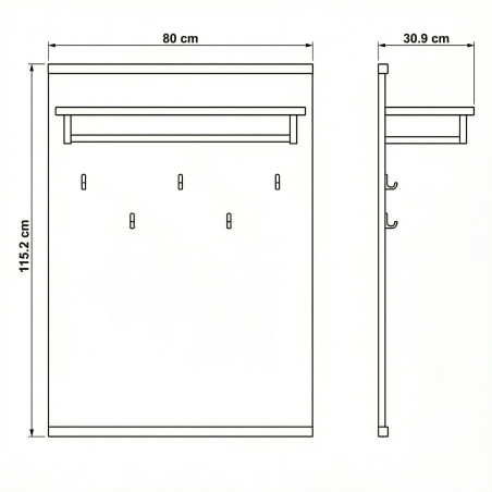 Cuier Dakota Cu Polita, 80 Cm-01