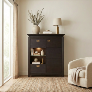 Comoda Bar Living Saigon Cantori Cu 2 Usi Si 1 Sertar, 118 Cm