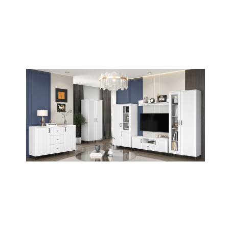 Vitrina Mica Cu 3 Usi Alora, Alb, 92 Cm-01