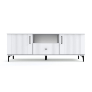 Comoda TV Cu 2 Usi Si 1 Sertar Alora, Vopsit Alb, 140 Cm