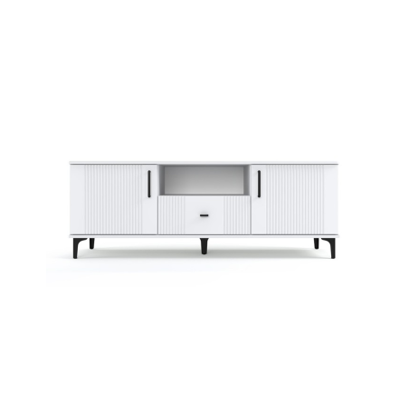 Comoda TV Cu 2 Usi Si 1 Sertar Alora, Vopsit Alb, 140 Cm-01