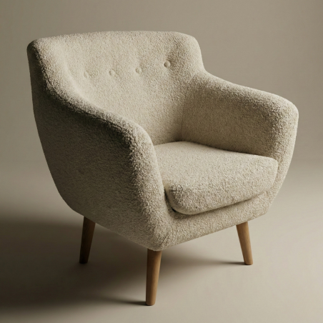 Fotoliu Jazz Now Or Never Boucle Ivory, 80 x 83 x 80 Cm-01