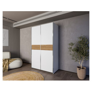 Dulap Cu 2 Usi Culisante Meteora, Alb Platinium, 120 Cm