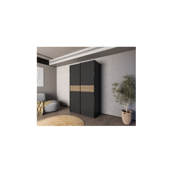 Dulap Cu 2 Usi Culisante Meteora, Antracit, 120 Cm