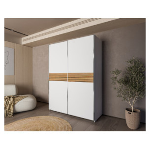 Dulap Cu 2 Usi Culisante Meteora, Alb Platinium, 150 Cm