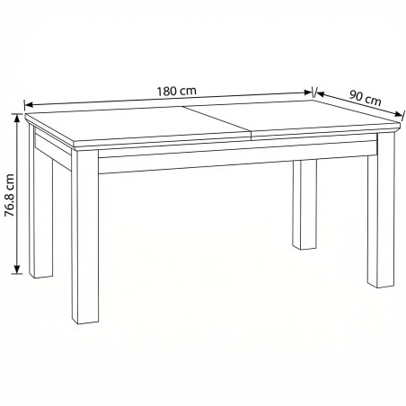 Masa Extensibila Thuxon Alb, Vopsit, Furniruit, 180/235 x 90 x 77 Cm-01