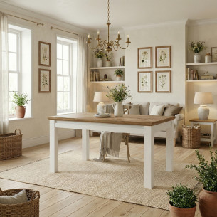 Masa Extensibila Thuxon Alb, Furniruit, 160/215 x 90 x 77 Cm