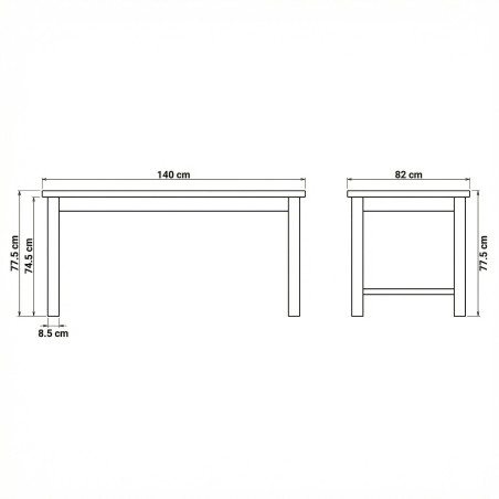 Masa Extensibila Alpina, Vopsit Alb, Furniruit, 140 x 82 x 77 Cm-01