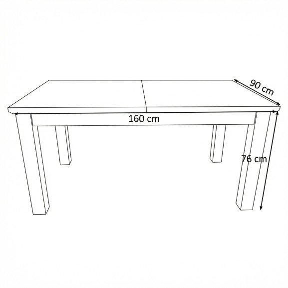 Masa Extensibila Alpina, Vopsit Alb, Furniruit, 160/215 x 90 x 77 Cm