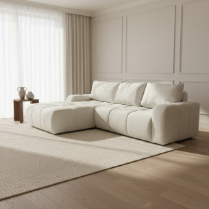 Coltar Extensibil Stanga Kyoto, Lada Depozitare, 5 Locuri, Onyx 1 Ivory, 246 Cm