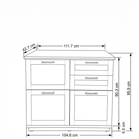 Pantofar 3 Usi Si 2 Sertare Alpina, Vopsit Alb, Furniruit, 111.7 Cm-01