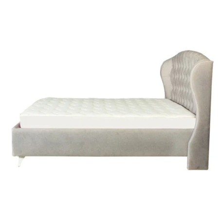 Pat Tapitat Verona, Dimensiune Saltea 120 x 200 Cm, Cu Somiera Rabatabila, Gri-01