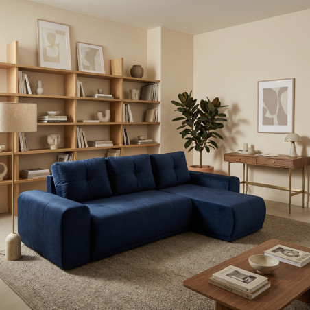 Coltar Extensibil Cu Lada Dreamer, Interschimbabil Stanga/Dreapta, Albastru Inchis, 290 x 162 x 100 Cm-01