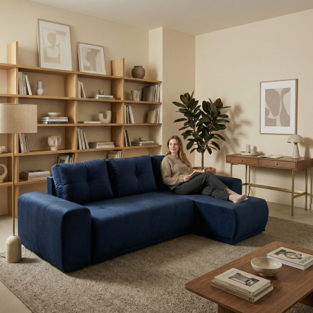 Coltar Extensibil Cu Lada Dreamer, Interschimbabil Stanga/Dreapta, Albastru Inchis, 290 x 162 x 100 Cm-01