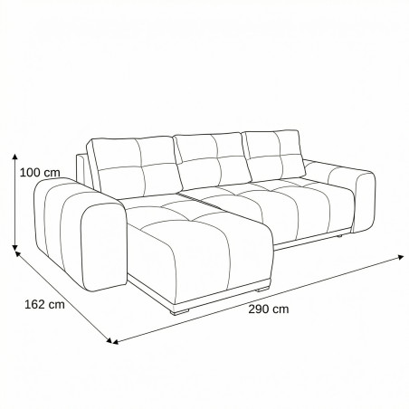 Coltar Extensibil Cu Lada Dreamer, Interschimbabil Stanga/Dreapta, Verde, 290 x 162 x 100 Cm-01
